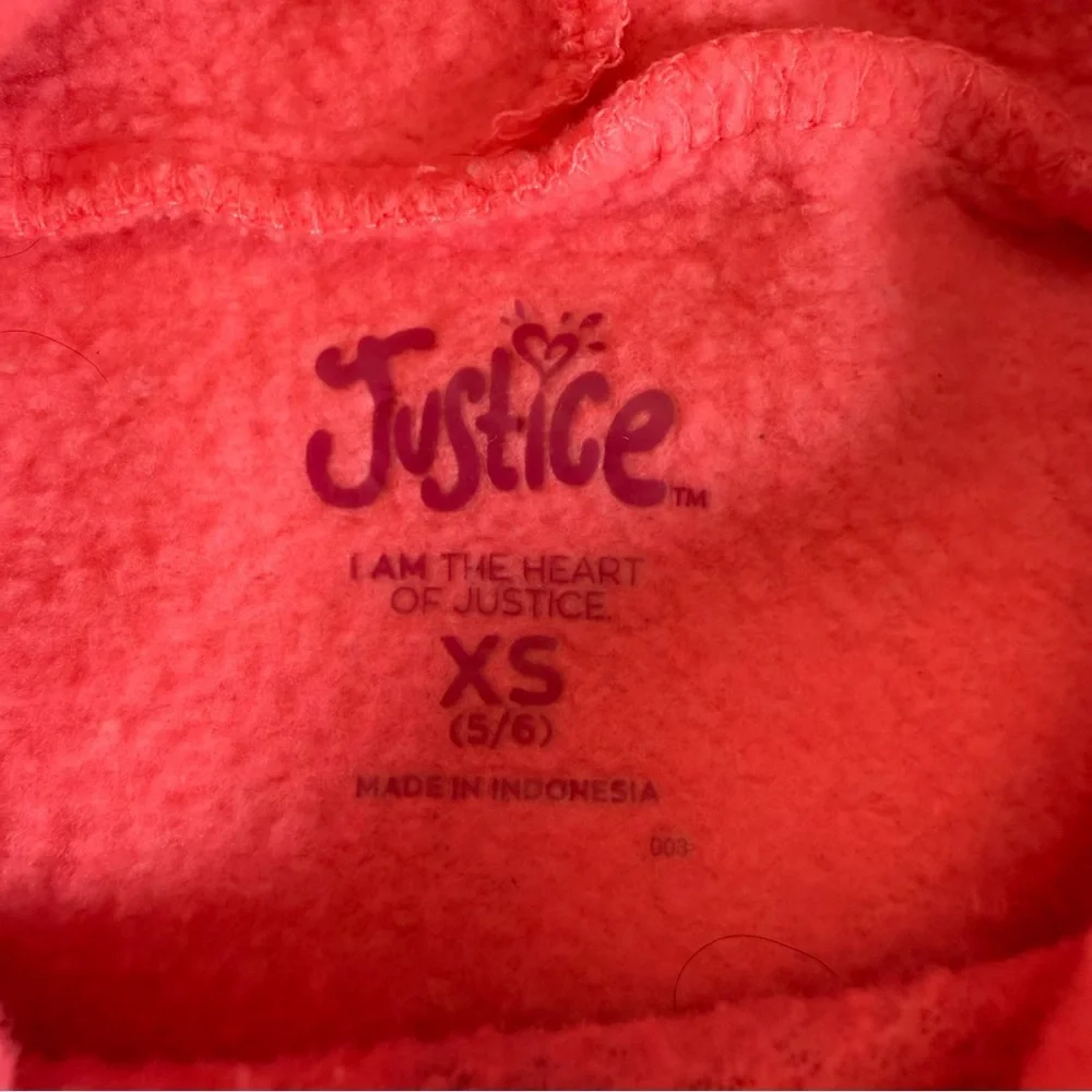 Justice Coral Cropped Fleece Hoodie